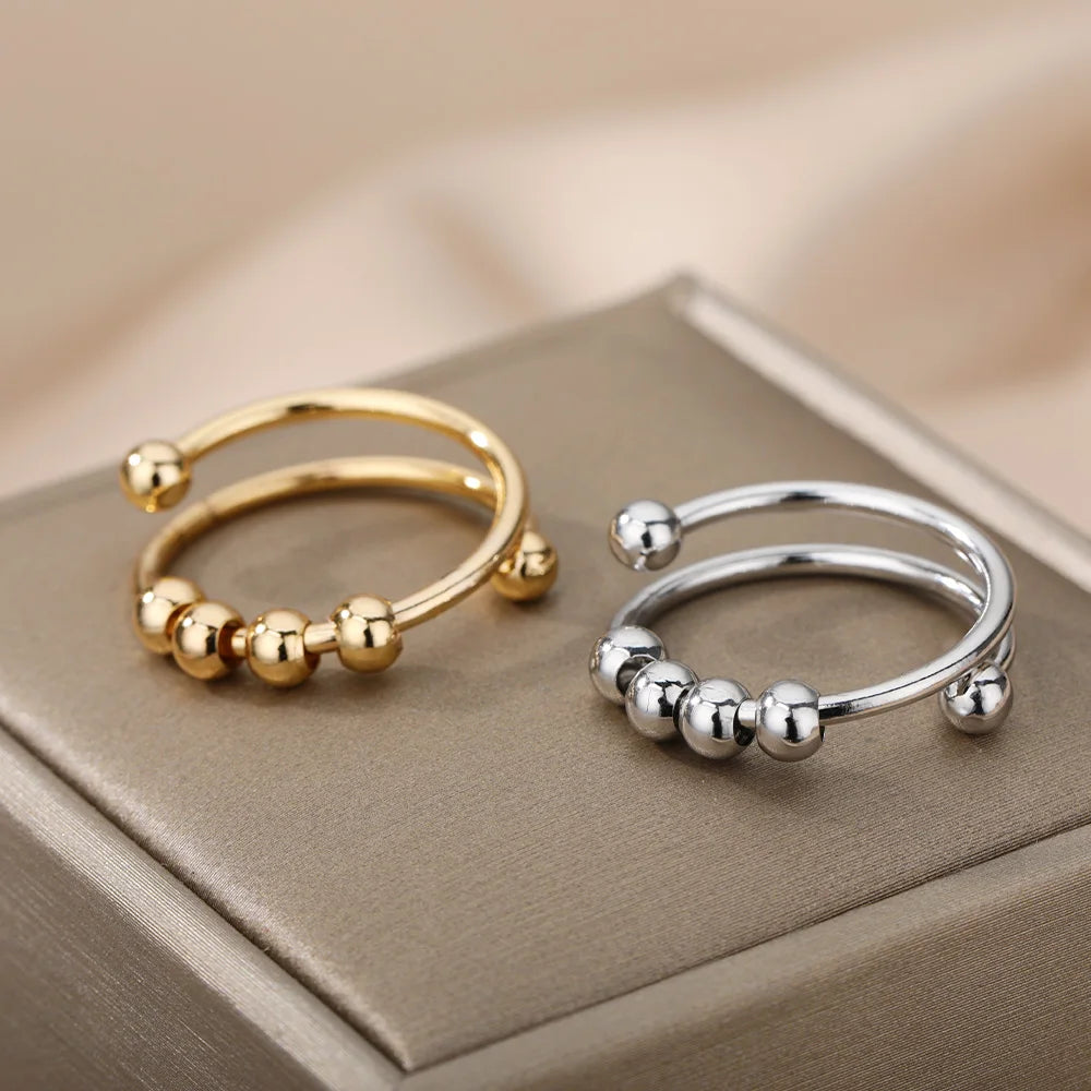Premium Anti-Stress Spinner Ring – Adjustable Stainless Steel with Smooth and Sophisticated Motion