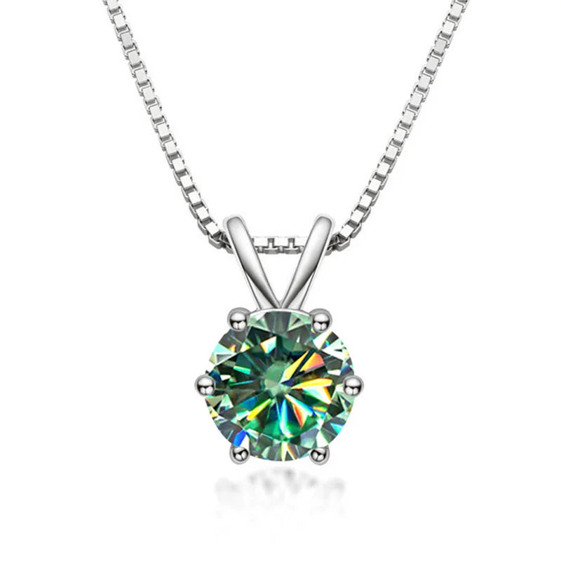 925 Sterling Silver Moissanite Necklace 1ct – Diamond-Like Brilliance and Timeless Luxury