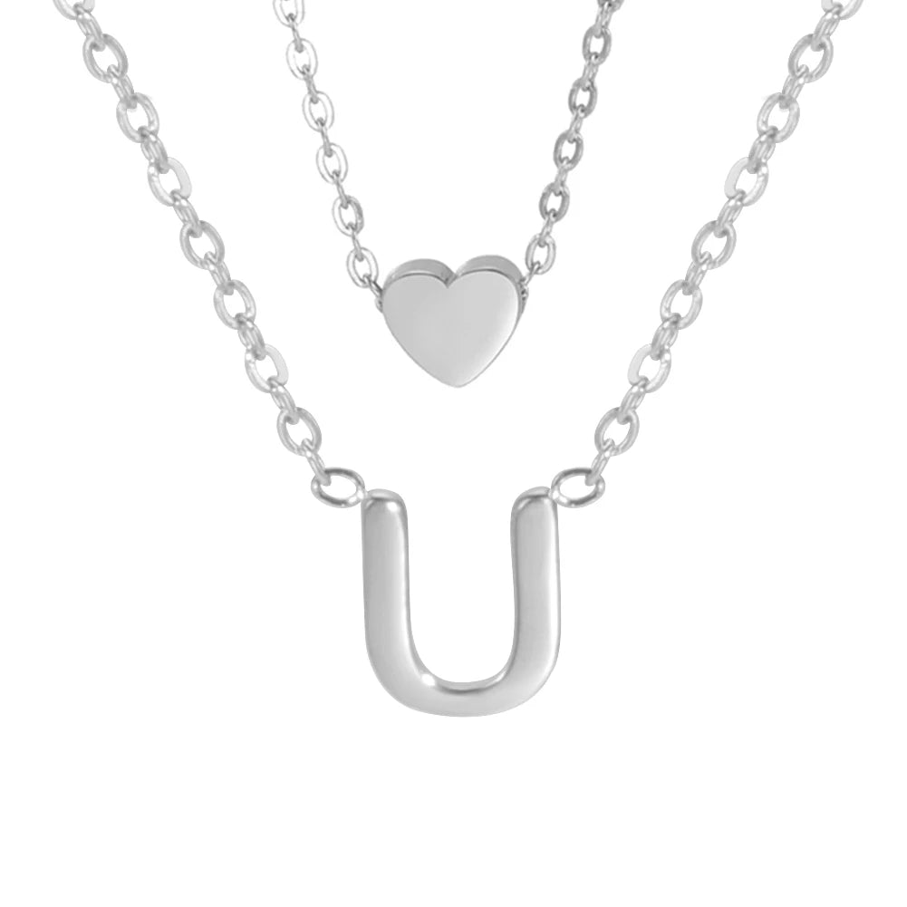 Personalized A–Z Initial Necklace – Heart Pendant in a Modern and Refined Choker Style