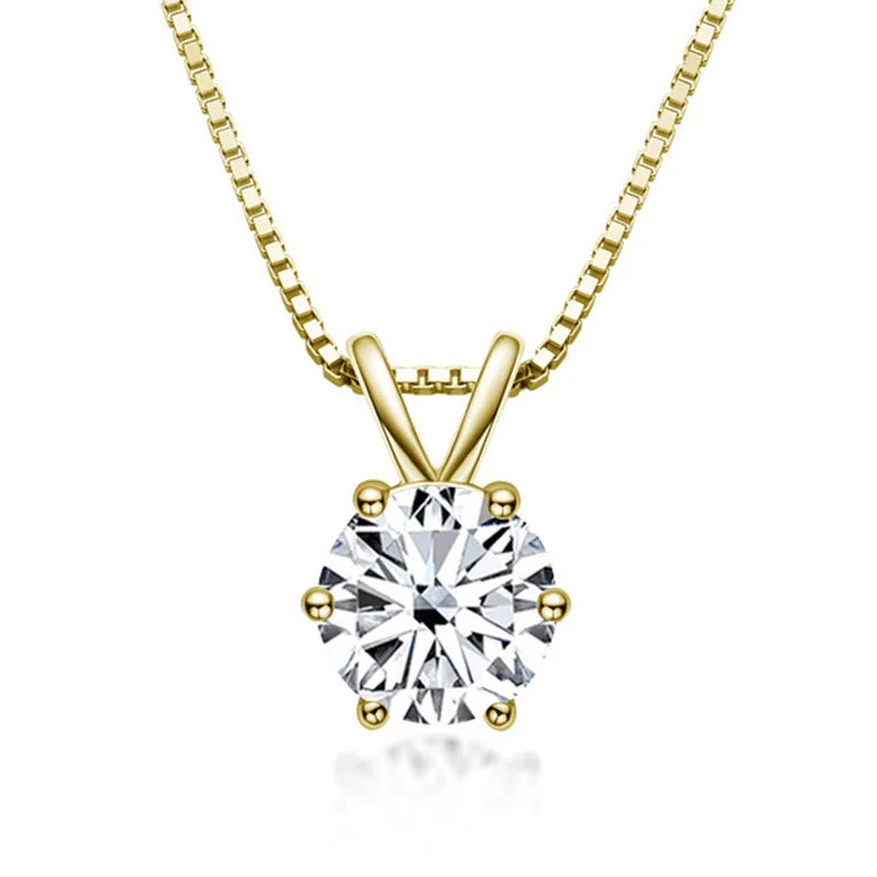 925 Sterling Silver Moissanite Necklace 1ct – Diamond-Like Brilliance and Timeless Luxury