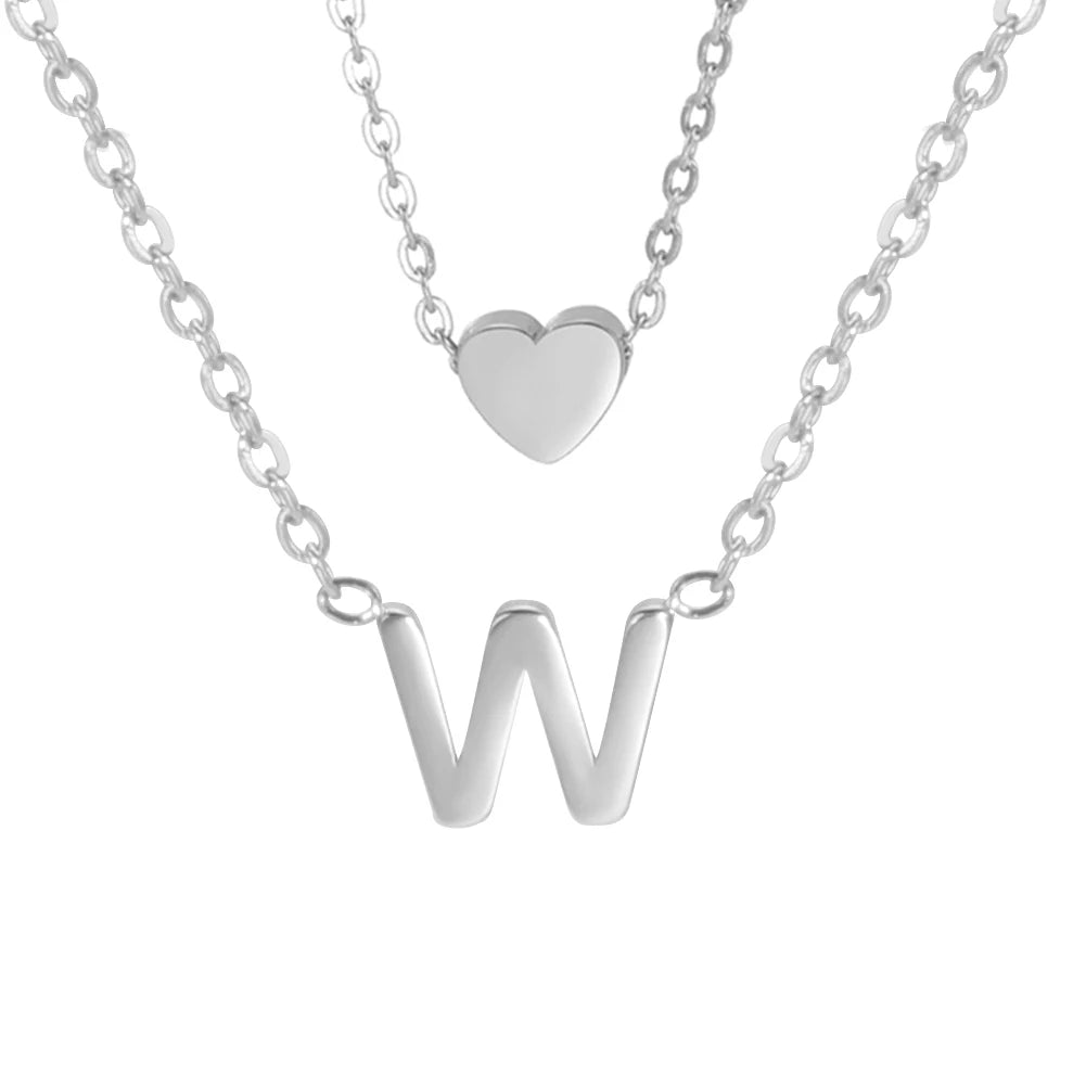 Personalized A–Z Initial Necklace – Heart Pendant in a Modern and Refined Choker Style