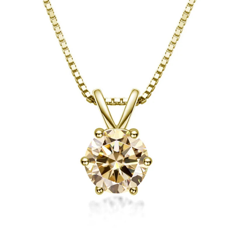 925 Sterling Silver Moissanite Necklace 1ct – Diamond-Like Brilliance and Timeless Luxury