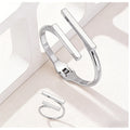 Bracelet Women’s Open Geometric Jewelry Set – Sophisticated Contemporary Style for Parties