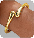 Premium Gold-Tone Bracelet – Refined Twisted Shape with Comfortable Adjustable Fit