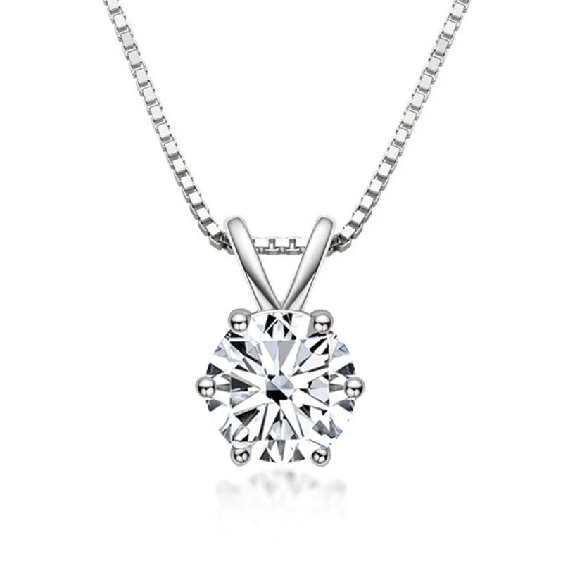925 Sterling Silver Moissanite Necklace 1ct – Diamond-Like Brilliance and Timeless Luxury