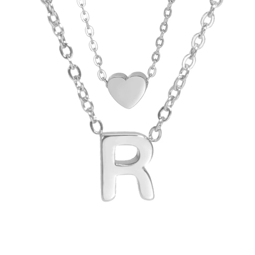 Personalized A–Z Initial Necklace – Heart Pendant in a Modern and Refined Choker Style