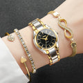 Royal Collection – 4-Piece Luxury Ladies’ Watch & Bracelet Set