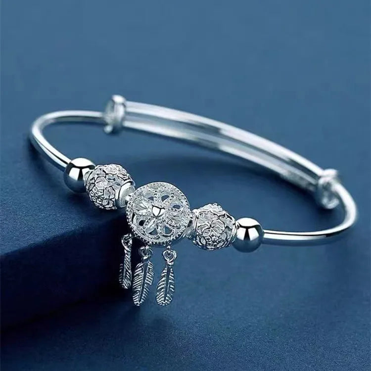 925 Sterling Silver Peacock Open Bracelet – Artistic Sophistication with a Refined Open Design