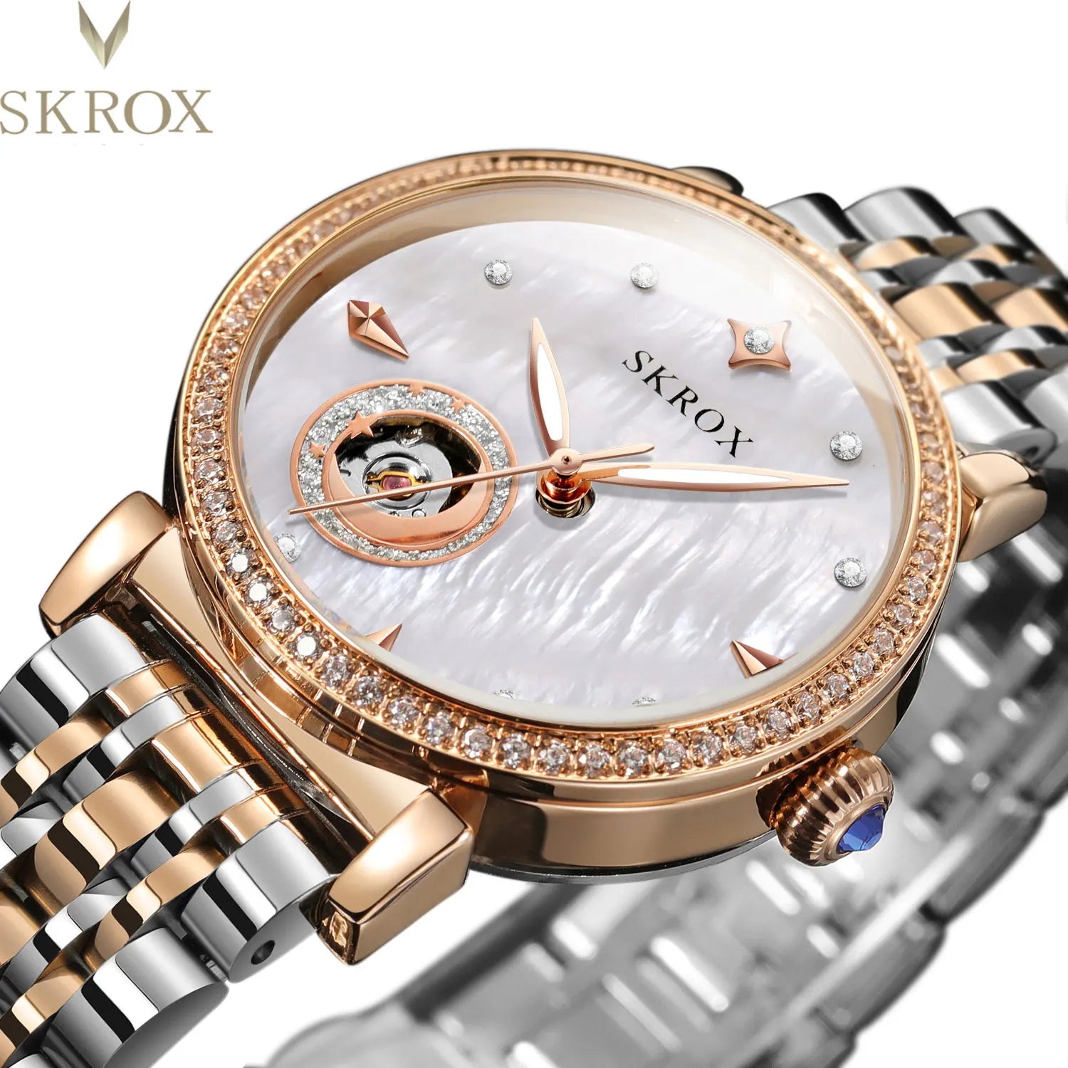 Rose Gold Prestige – Diamond Automatic Ladies’ Stainless Steel Watch