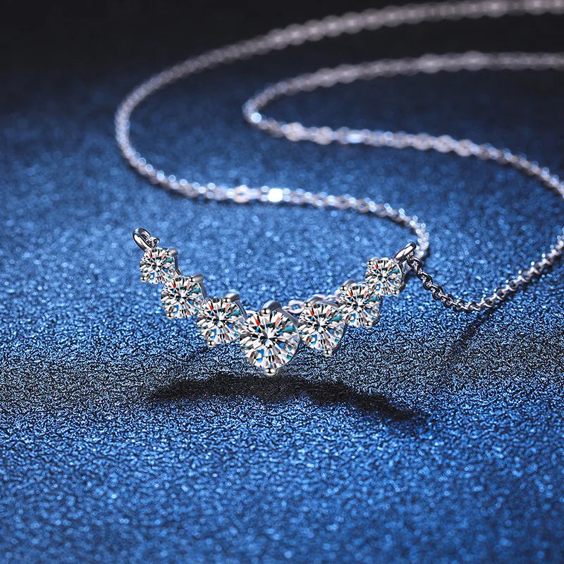 Premium Moissanite Necklace – 925 Sterling Silver with Elegant 18K White Gold Plating