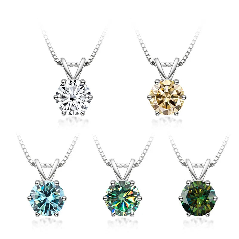 925 Sterling Silver Moissanite Necklace 1ct – Diamond-Like Brilliance and Timeless Luxury