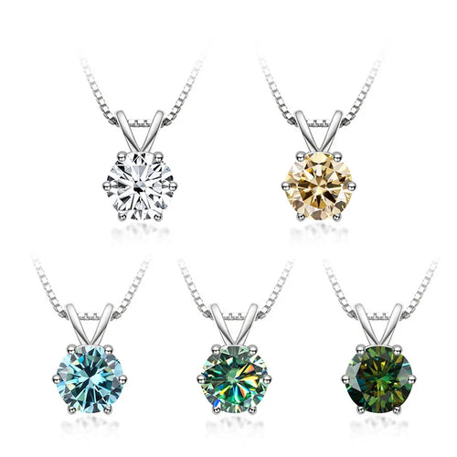 925 Sterling Silver Moissanite Necklace 1ct – Diamond-Like Brilliance and Timeless Luxury