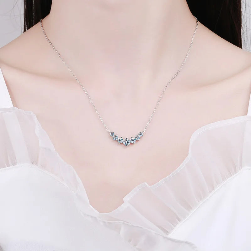 Premium Moissanite Necklace – 925 Sterling Silver with Elegant 18K White Gold Plating
