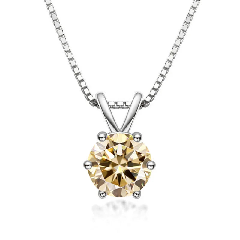 925 Sterling Silver Moissanite Necklace 1ct – Diamond-Like Brilliance and Timeless Luxury