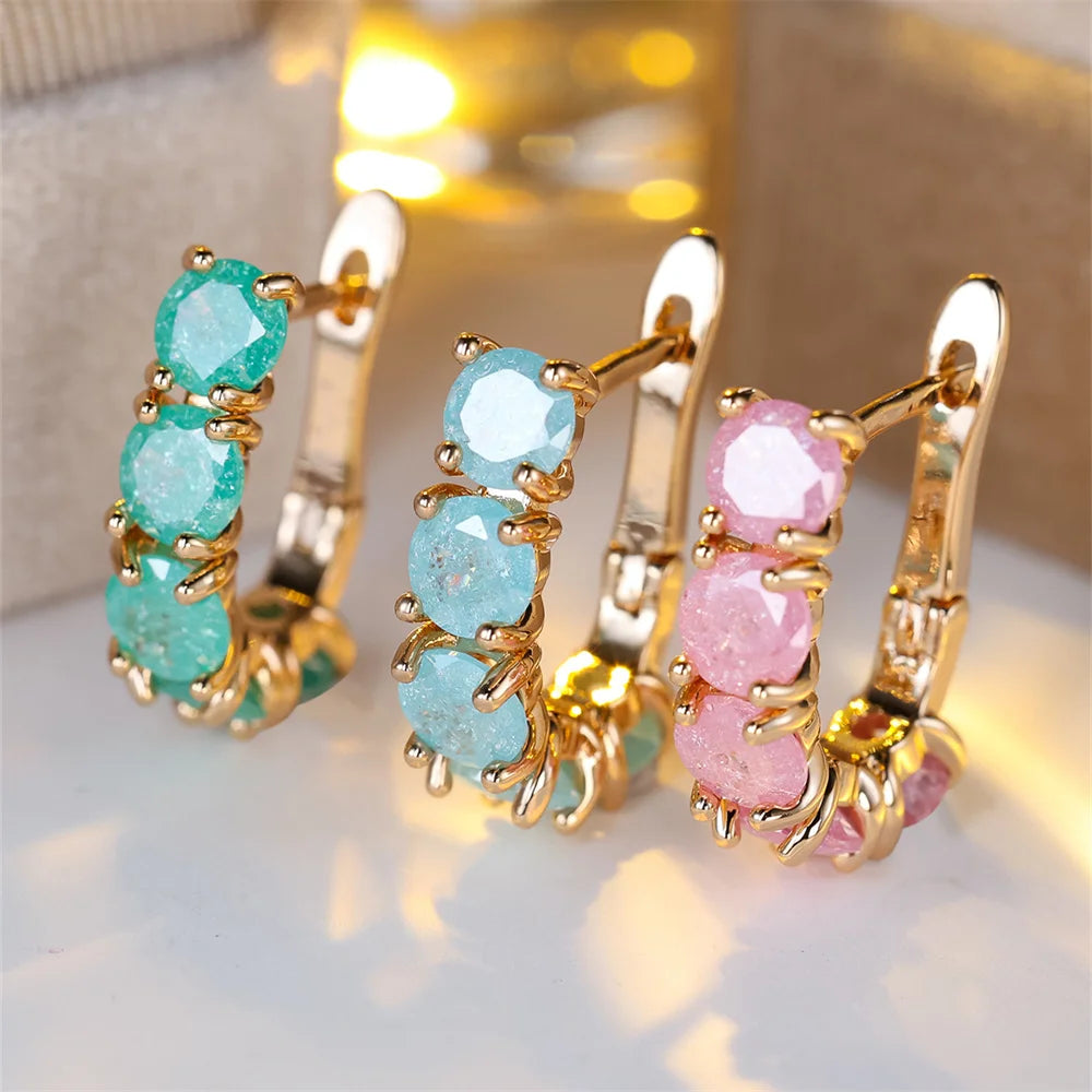 Ice Flower Zircon Hoop Earrings – Sophisticated Jewelry for Special Occasions