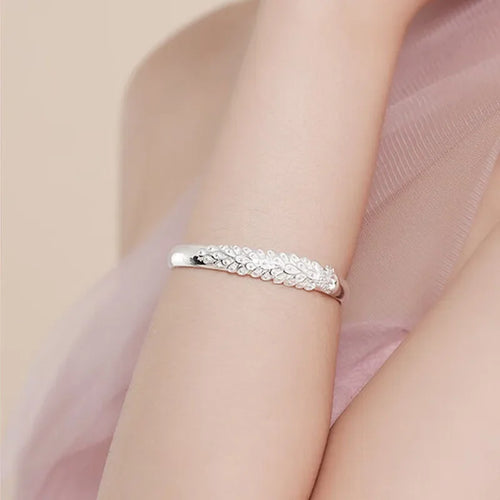925 Sterling Silver Peacock Open Bracelet – Artistic Sophistication with a Refined Open Design