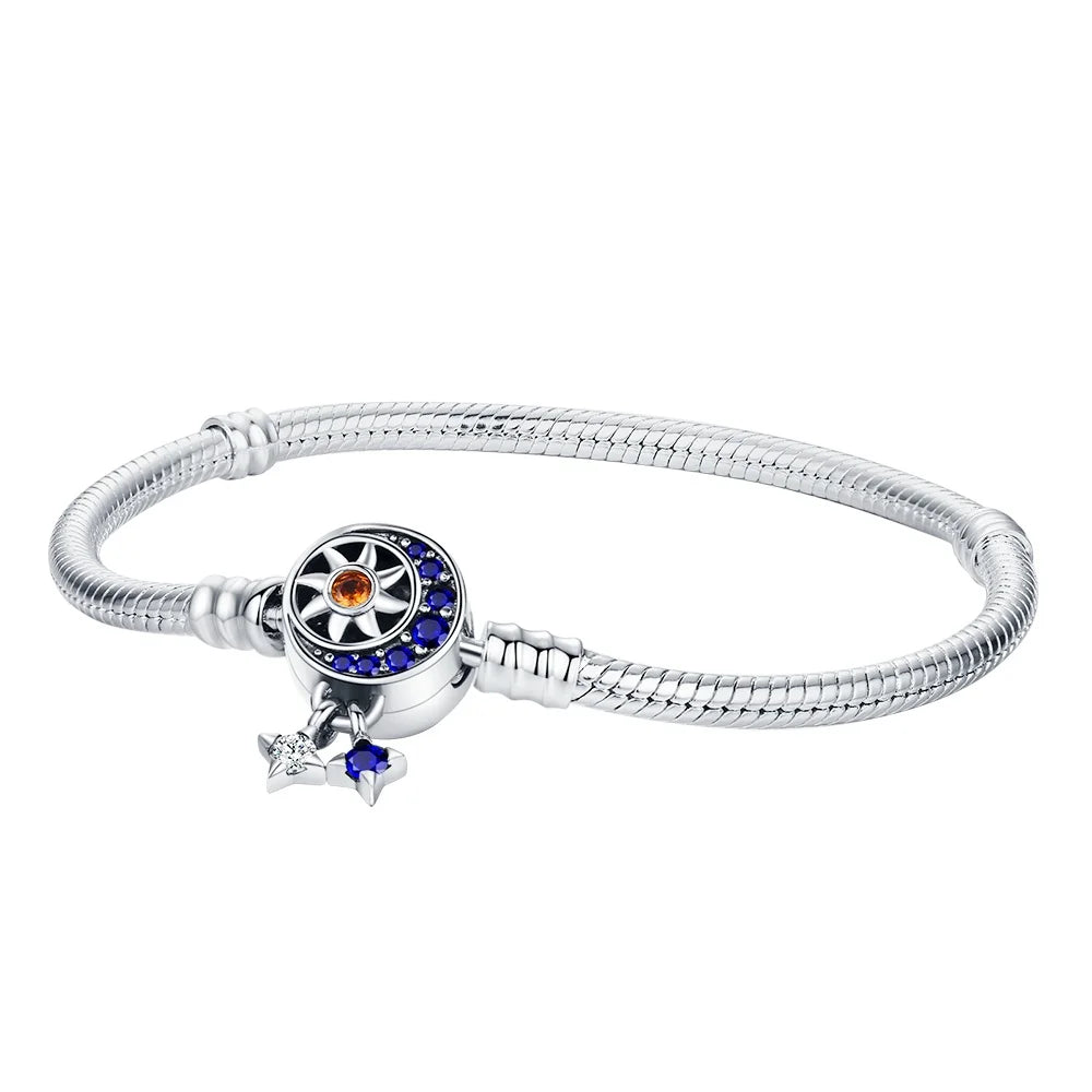 Eternal Love – 3mm Moon & Heart Charm Bracelet Gift