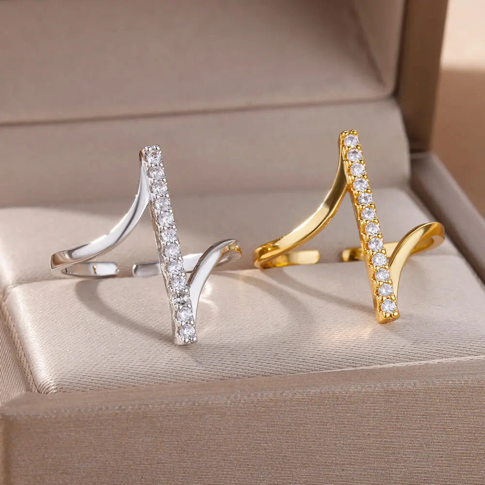 Premium Open Zircon Ring – Minimalist Elegance for Special Occasions