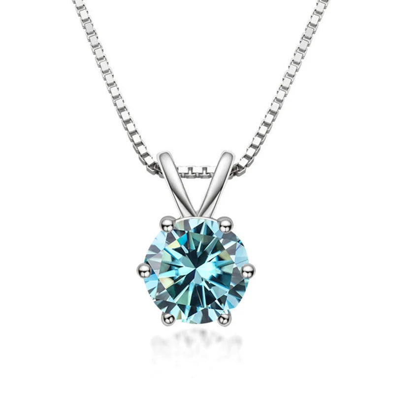 925 Sterling Silver Moissanite Necklace 1ct – Diamond-Like Brilliance and Timeless Luxury