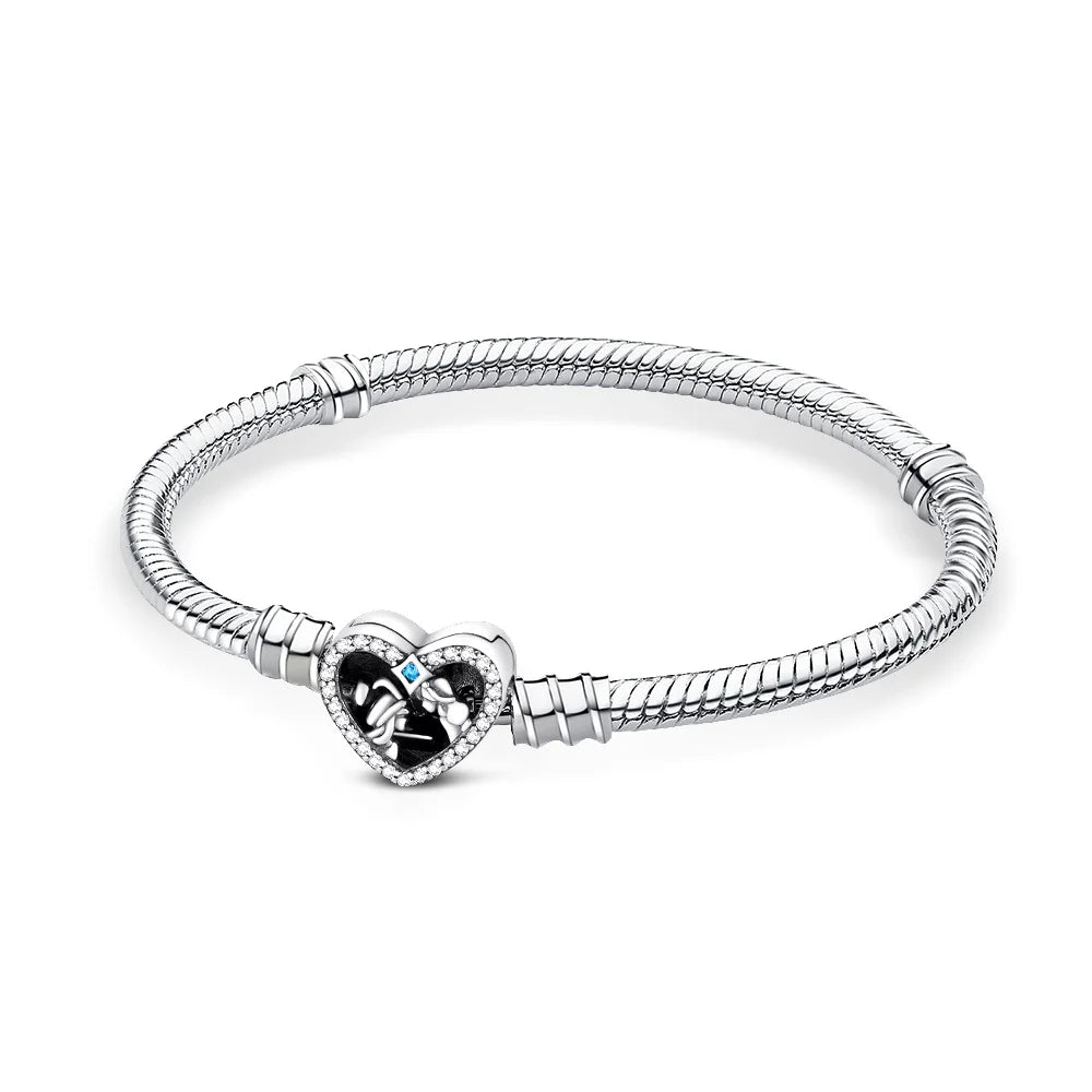 Eternal Love – 3mm Moon & Heart Charm Bracelet Gift