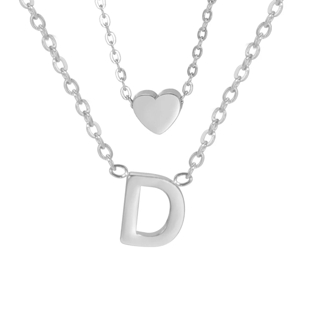 Personalized A–Z Initial Necklace – Heart Pendant in a Modern and Refined Choker Style
