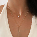 Premium Layered Chain Necklace – Brilliant Zircon Highlight for Events and Parties