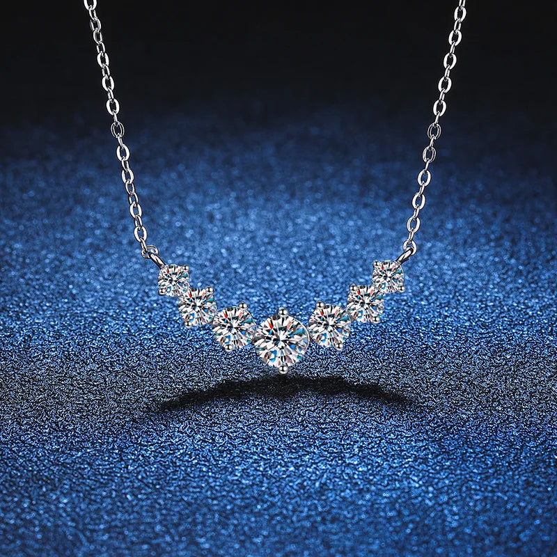 Premium Moissanite Necklace – 925 Sterling Silver with Elegant 18K White Gold Plating