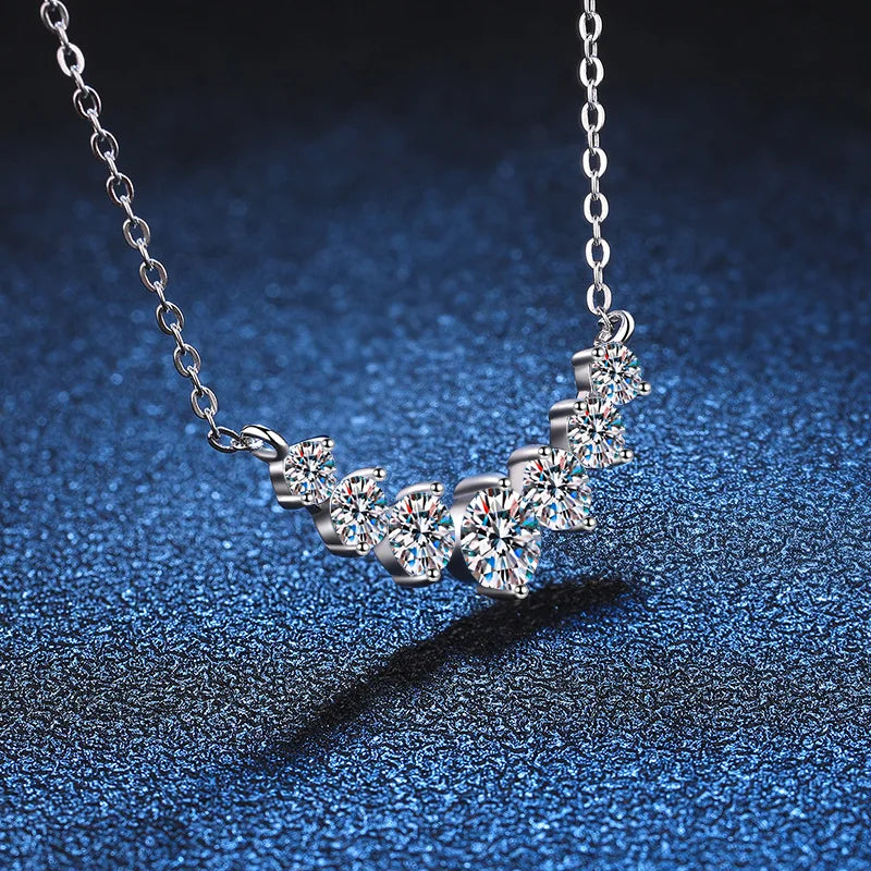 Premium Moissanite Necklace – 925 Sterling Silver with Elegant 18K White Gold Plating