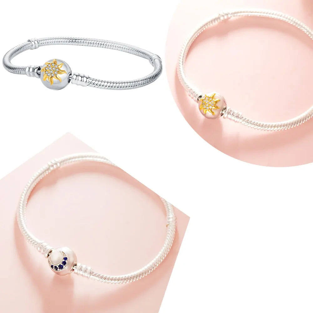 Eternal Love – 3mm Moon & Heart Charm Bracelet Gift