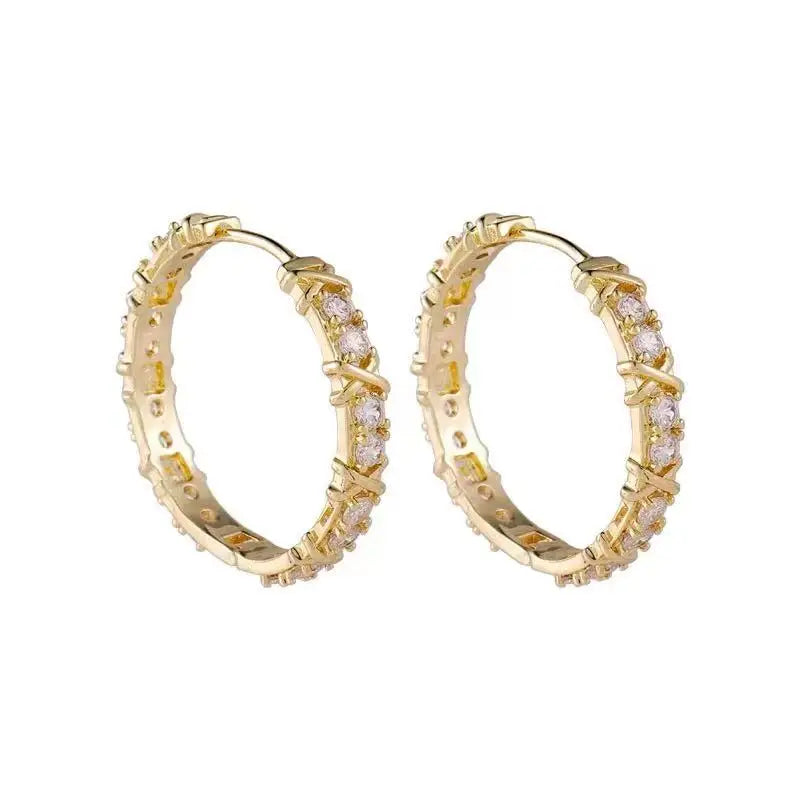 Premium Hoop Earrings – Simple and Refined Design with Cubic Zirconia Shine