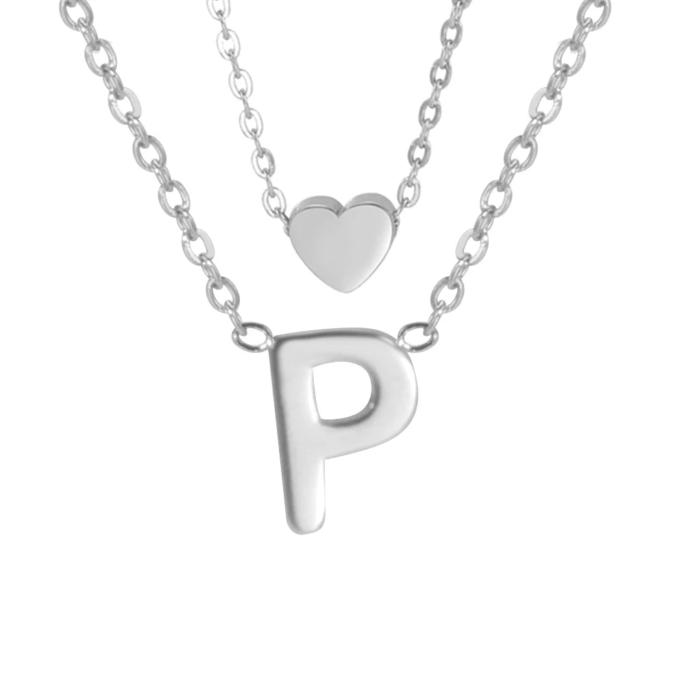 Personalized A–Z Initial Necklace – Heart Pendant in a Modern and Refined Choker Style