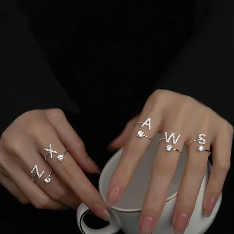 Premium A–Z Initial Ring – Delicate Personalized Jewelry for Gifting