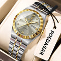 POEDAGAR Classic Steel – Ladies’ Quartz Watch with Date Display and Luminous Details