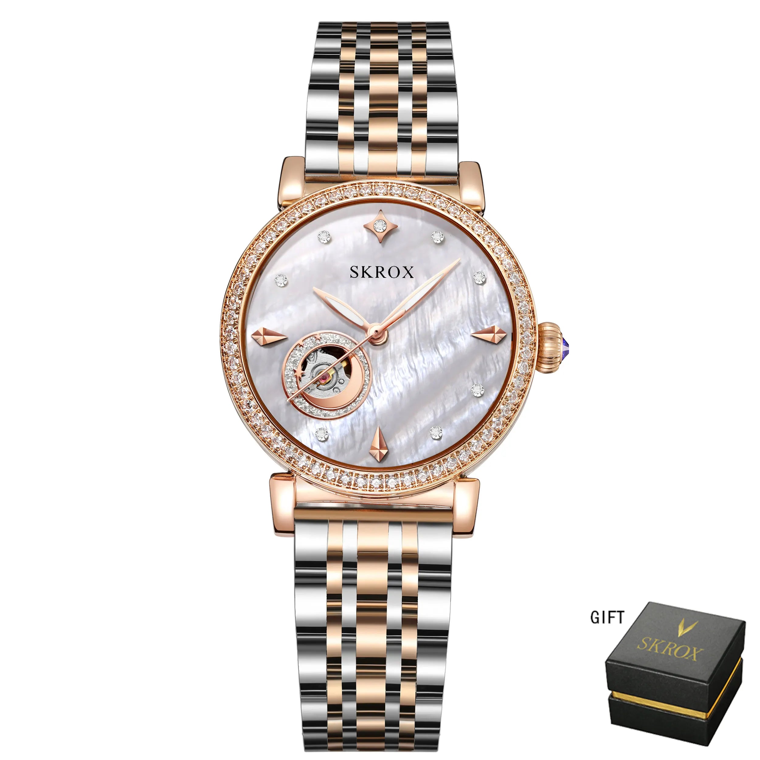 Rose Gold Prestige – Diamond Automatic Ladies’ Stainless Steel Watch